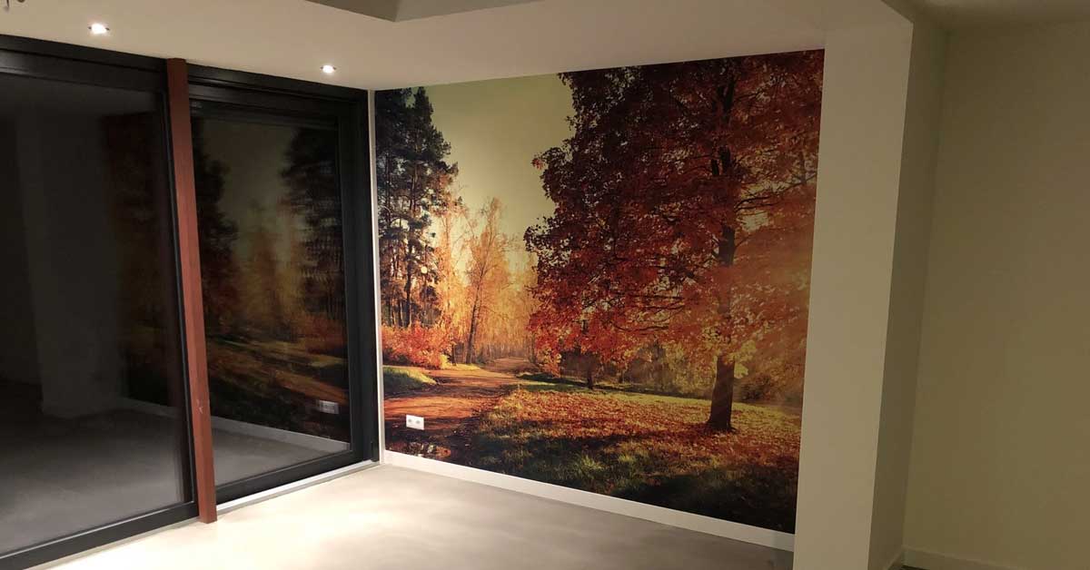 Herfst landschap op fotobehang