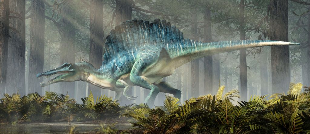 Spinosaurus in een bos