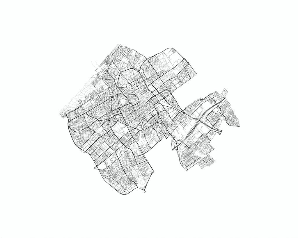 Plattegrond van Den Haag, wit