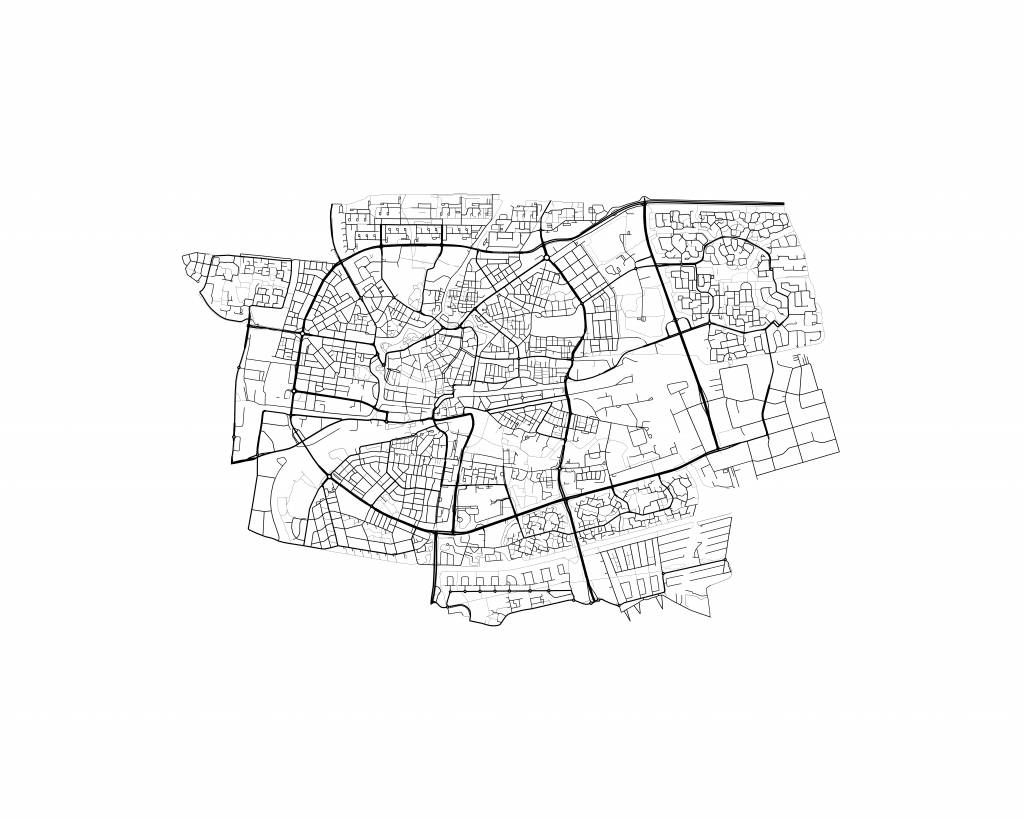 Plattegrond van Leeuwarden, wit