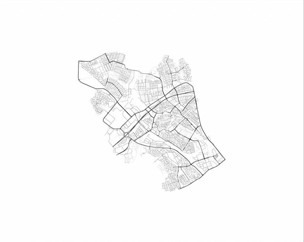 Plattegrond van Zwolle, wit