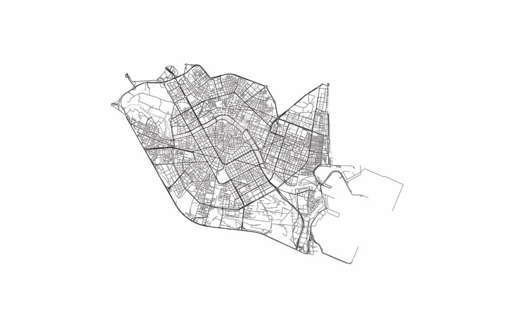 Plattegrond van Valencia, wit 