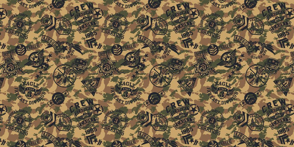 Camouflage met logo's 