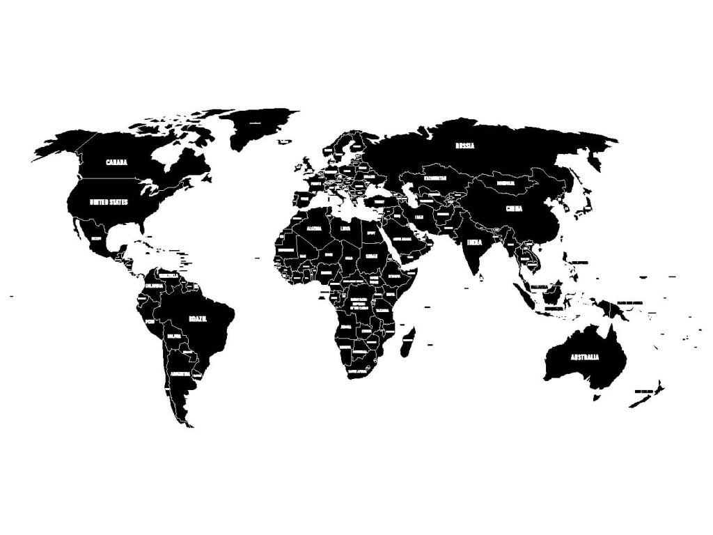 Zwarte wereldkaart