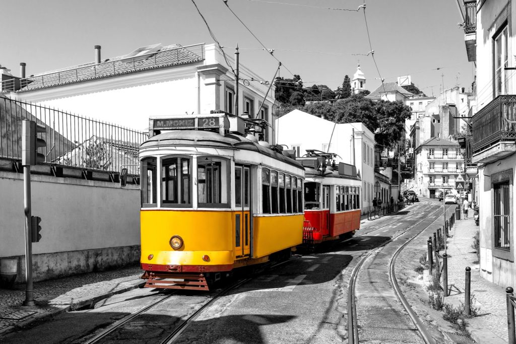 Gele en rode tram