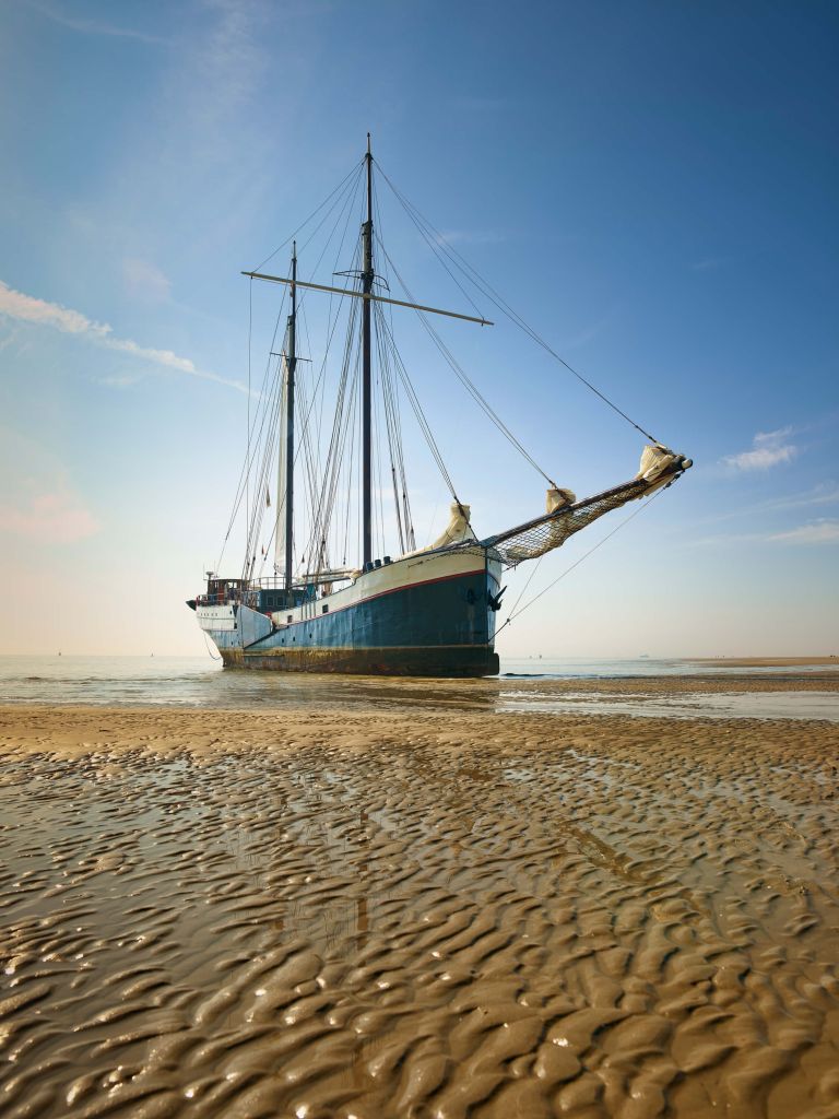 Schip op het wad