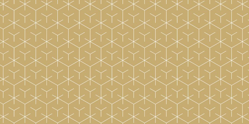 Geometrische hexagons, goud