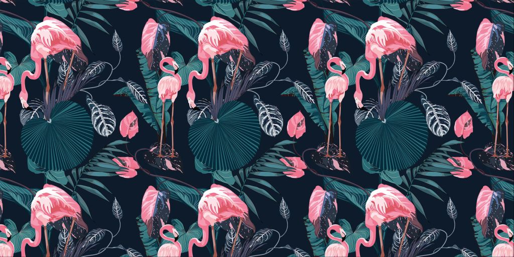 Wilde roze flamingo's