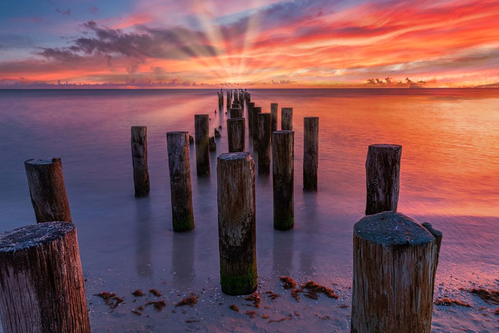 Oranje roze strand