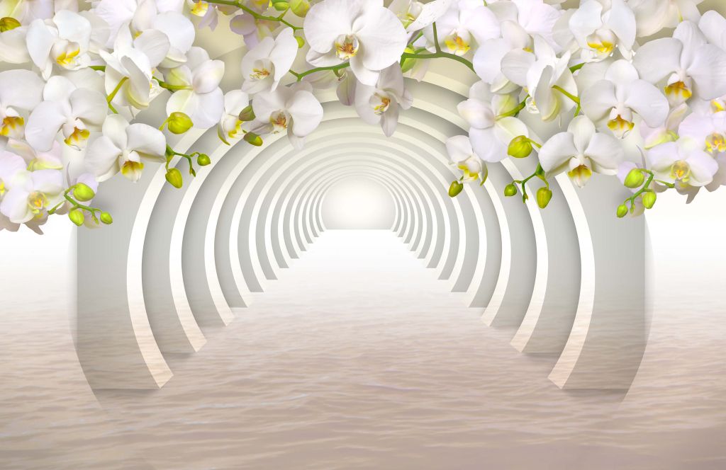 Tunnel met orchideeën