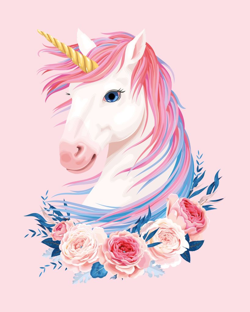 Unicorn met bloemen