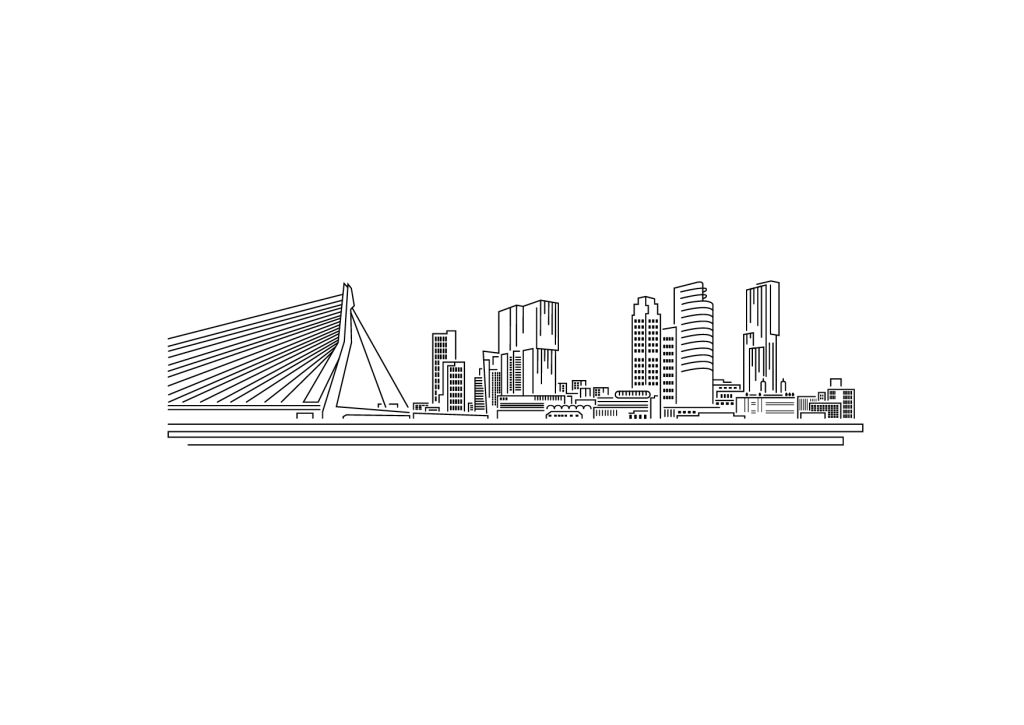 Rotterdam skyline wit