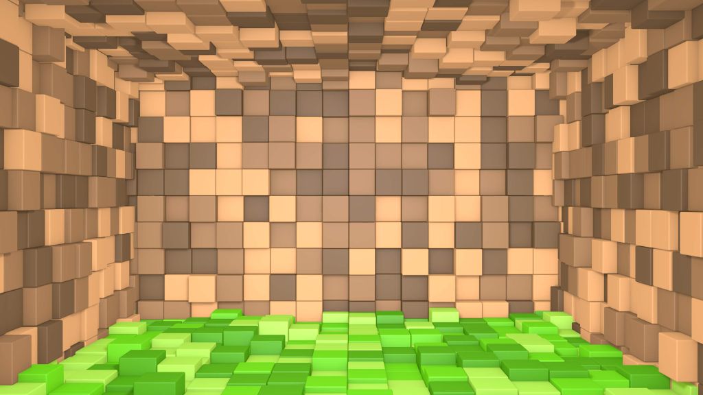 3D Minecraft landschap