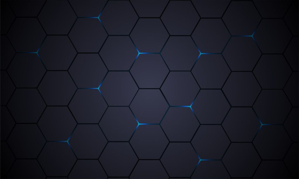 Donkerblauwe hexagons