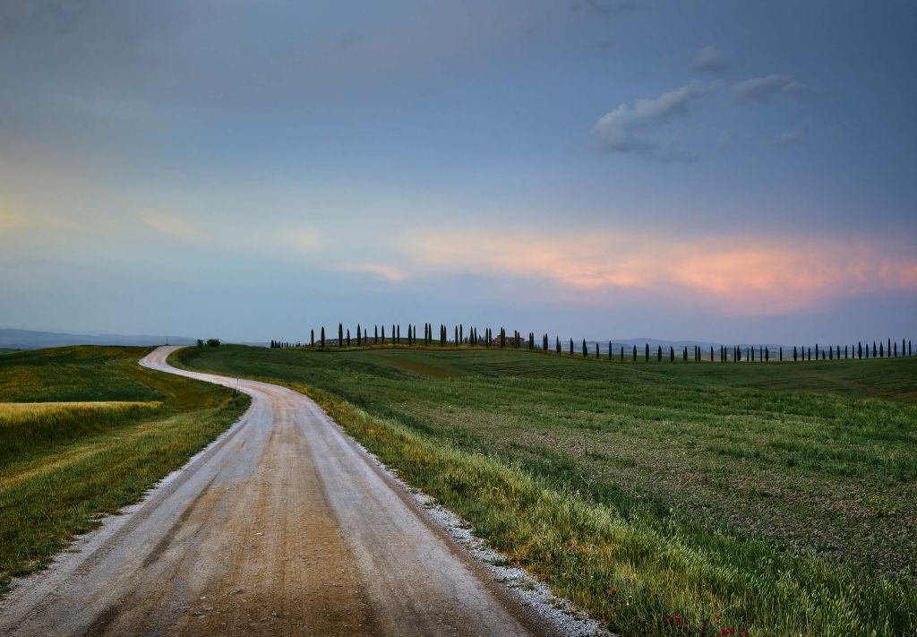 Weggetje door Italiaans landschap