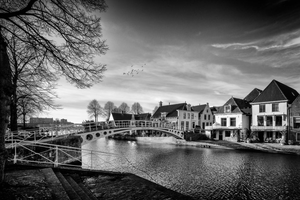 Vestingstad Dokkum Brug over Klein Diep Friesland 