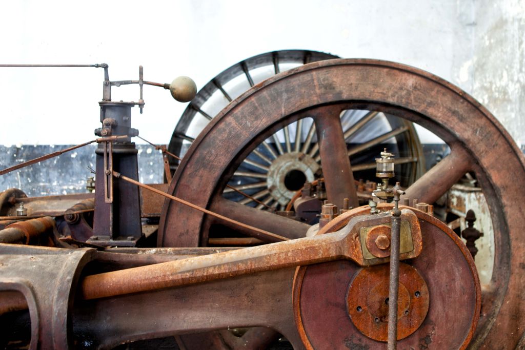 Deel van een aandrijflijn van een stoommachine  (B) 