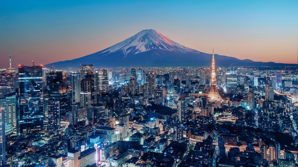 Tokyo bij zonsondergang