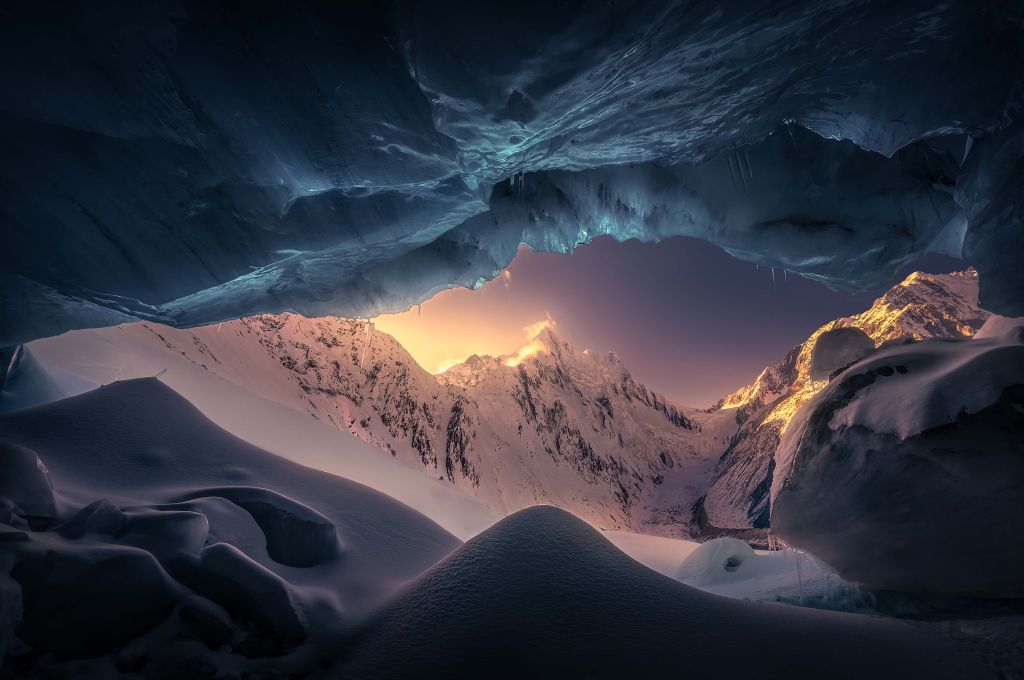 Blue ice cave