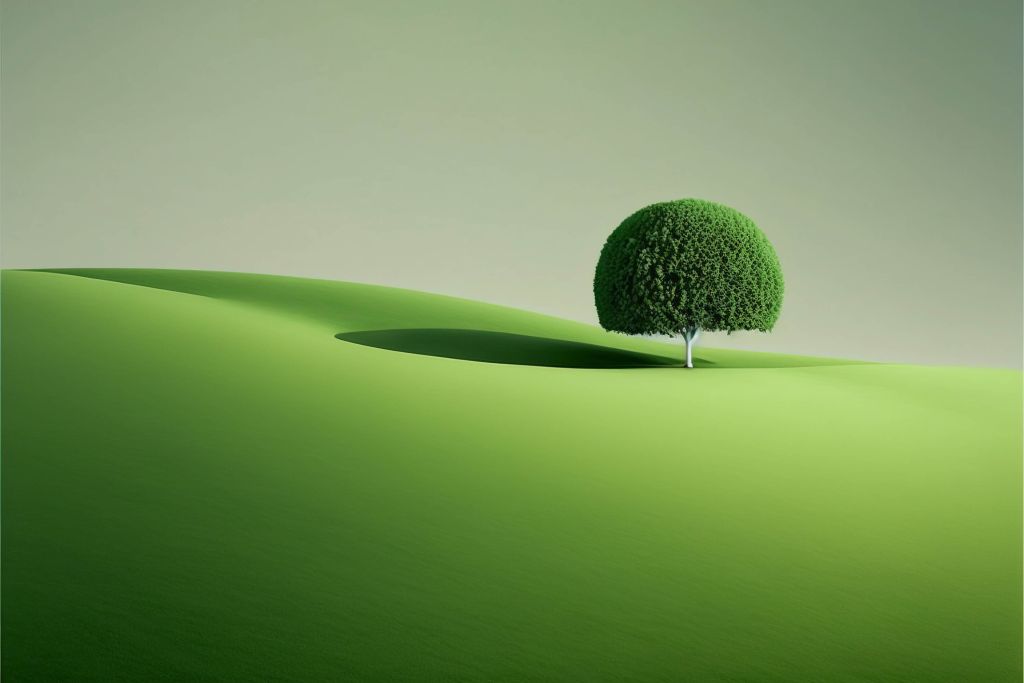 Minimalistische groene landschap