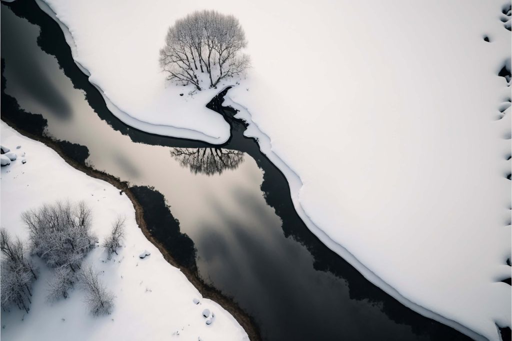 Minimalistisch sneeuw landschap