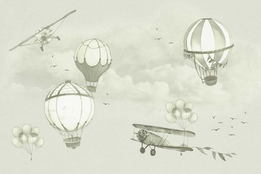 Luchtballonnen in groen