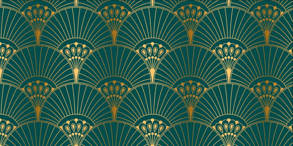 Art Deco waaier in Teal