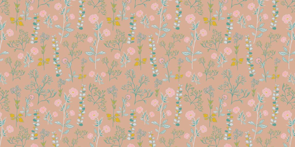 Meadow flowers in light brown and pink tones