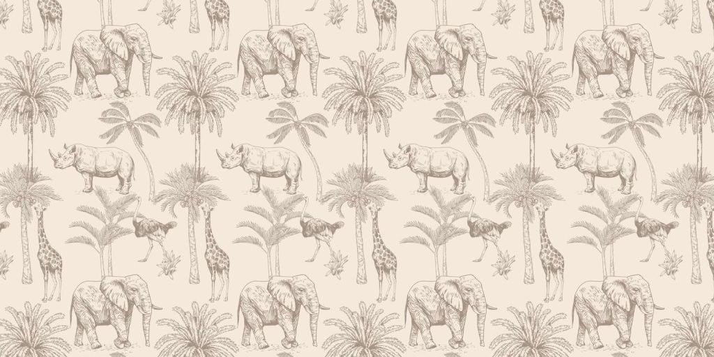 Jungle dieren beige