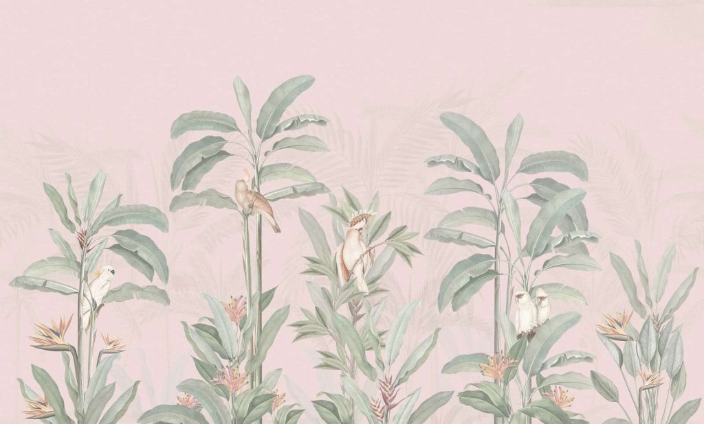 Vintage Jungle Landscape - blush pink