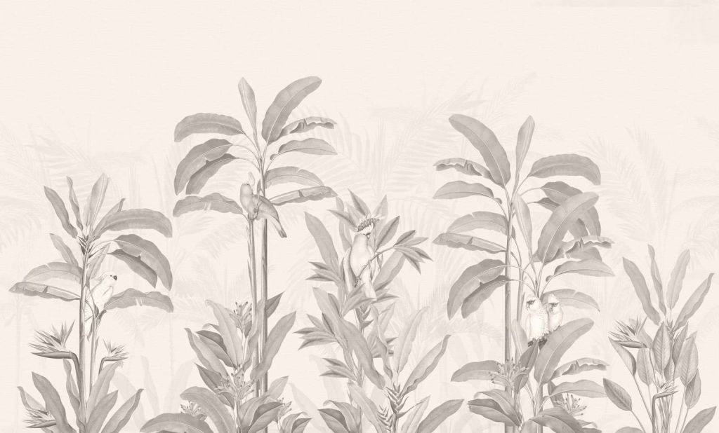 Vintage Jungle Landscape - sepia