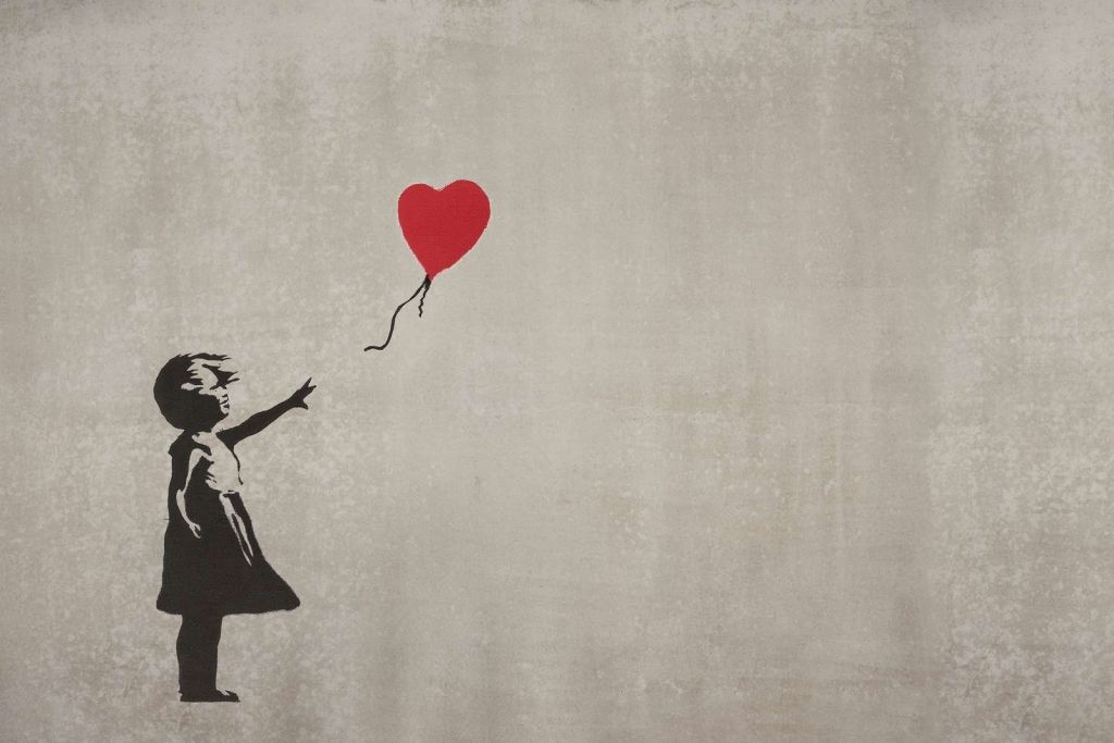 Banksy - Balloon girl, soft concrete