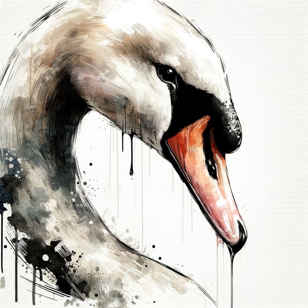 Watercolor Swan